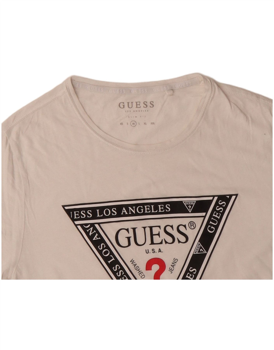 GUESS Muška majica kratkih rukava Slim Fit Graphic T-Shirt srednje boje od bijelog pamuka