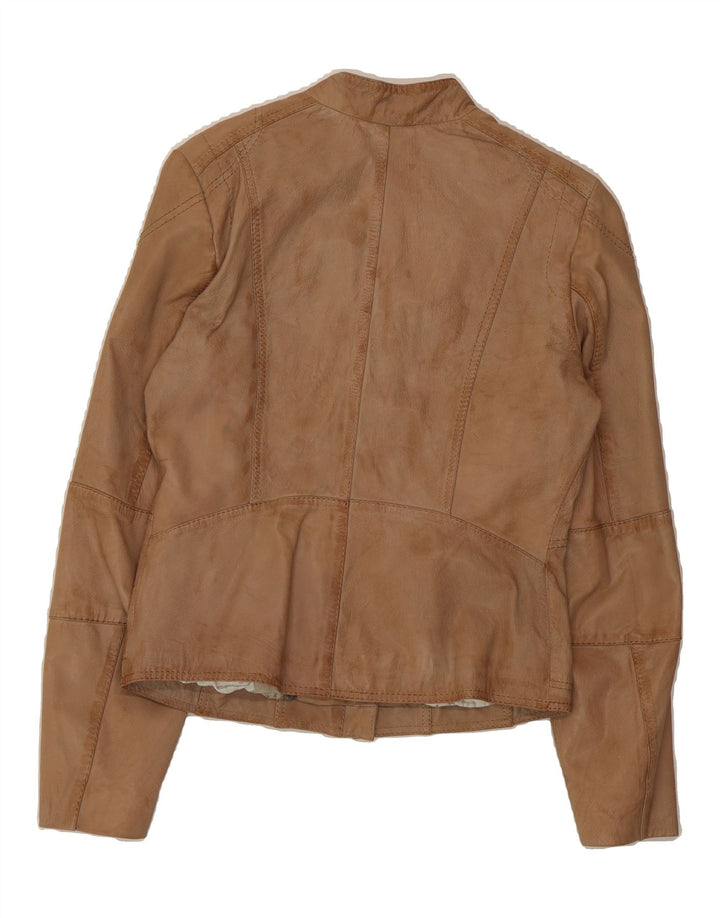 ASHWOOD Womens Leather Jacket UK 14 Large Beige Leather Vintage Ashwood and Second-Hand Ashwood from Messina Hembry 