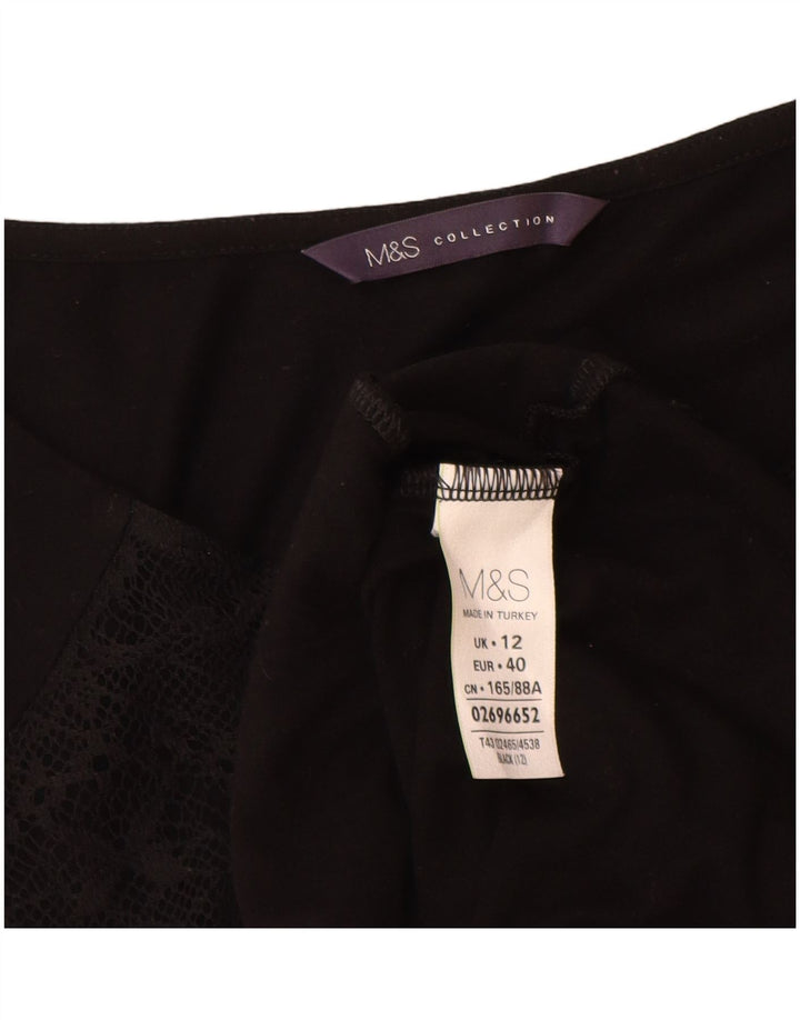 Marks & Spencer ženska majica dugih rukava UK 12 srednje crna viskoza