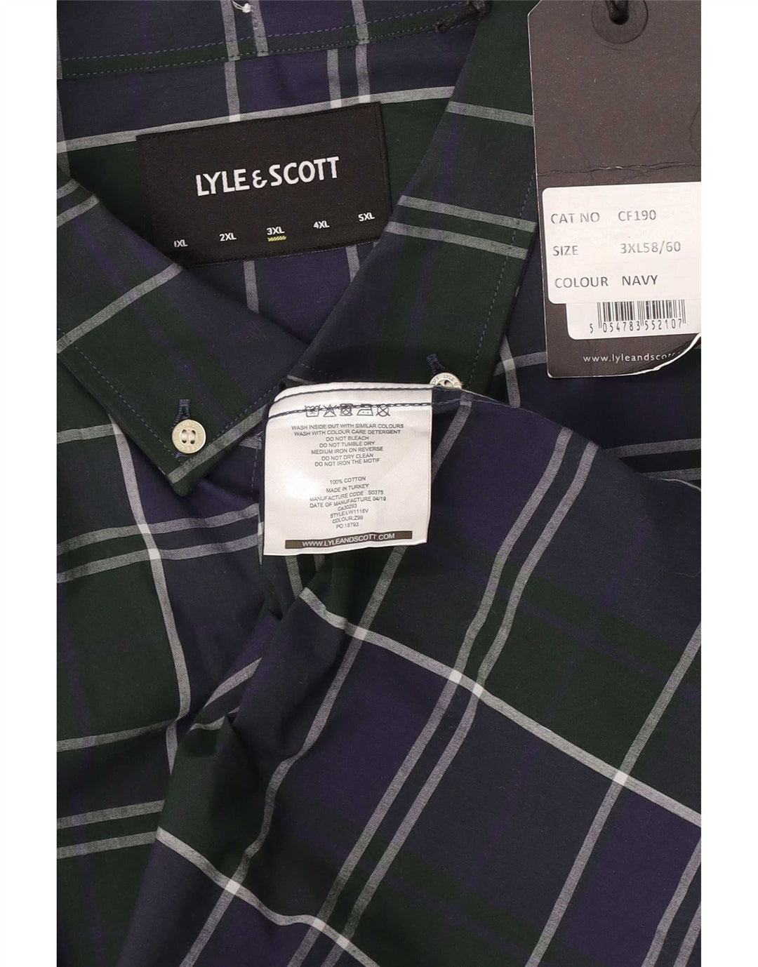 Lyle & Scott muška košulja 3XL tamnoplava karirana pamuk