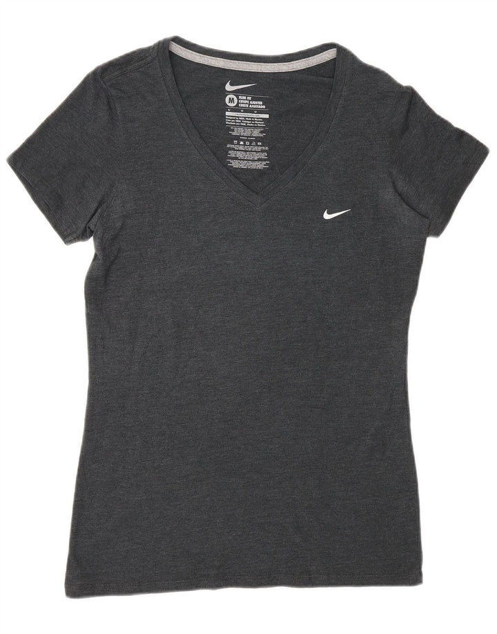 NIKE Womens Coupe Ajustee Slim Fit T-Shirt Top UK 12 Medium Grey Polyester Vintage Nike and Second-Hand Nike from Messina Hembry 