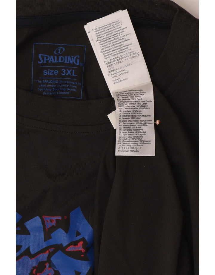 SPALDING Muška majica s grafičkim motivima, 3XL sivi pamuk
