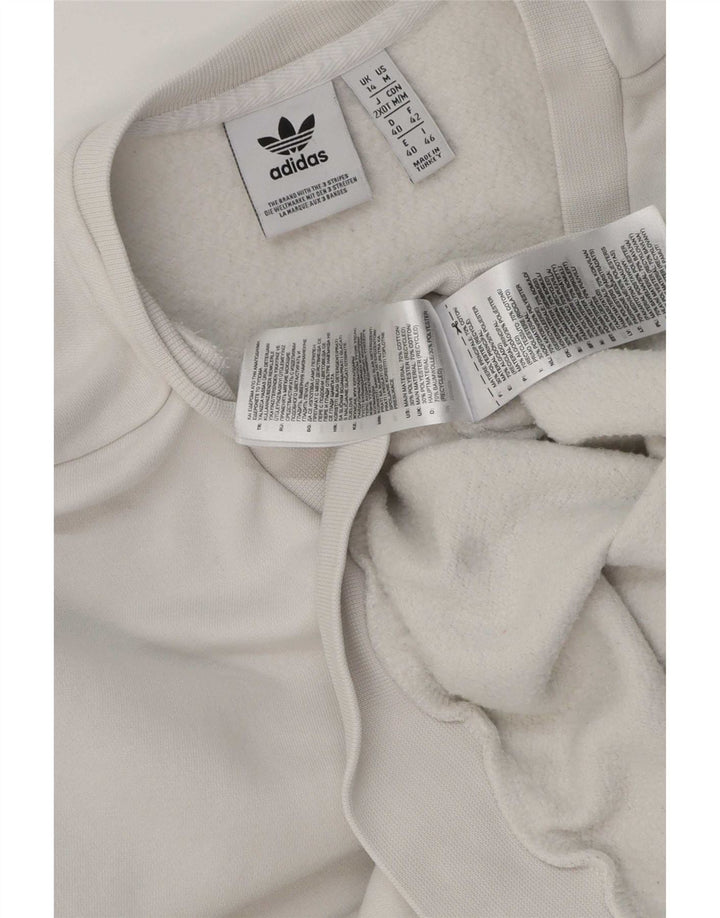Adidas ženska majica prekomjerne veličine UK 14 Srednje bijeli pamuk