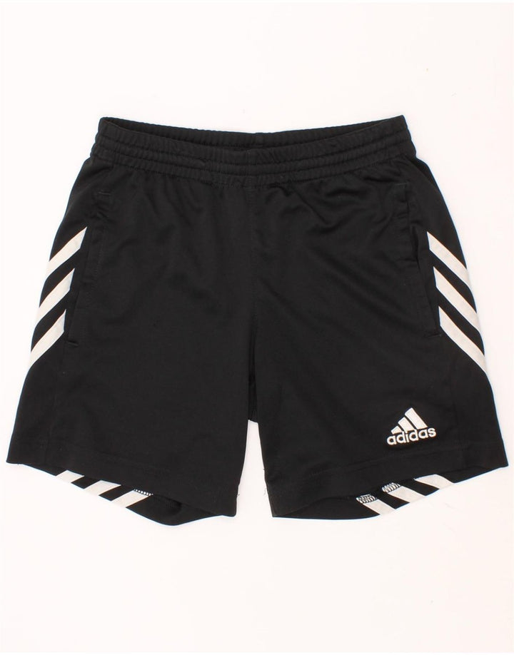 ADIDAS Boys Climalite Sport Shorts 7-8 Years Small Black Polyester Vintage Adidas and Second-Hand Adidas from Messina Hembry 