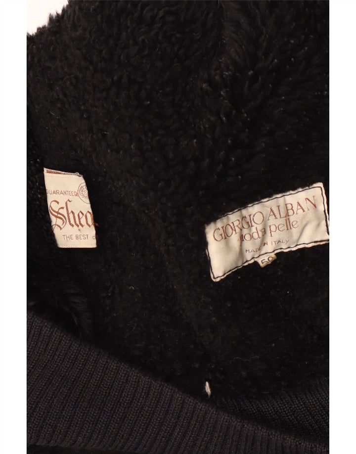 Vintage muška jakna s ovčicama IT 50 Large Black Shearling