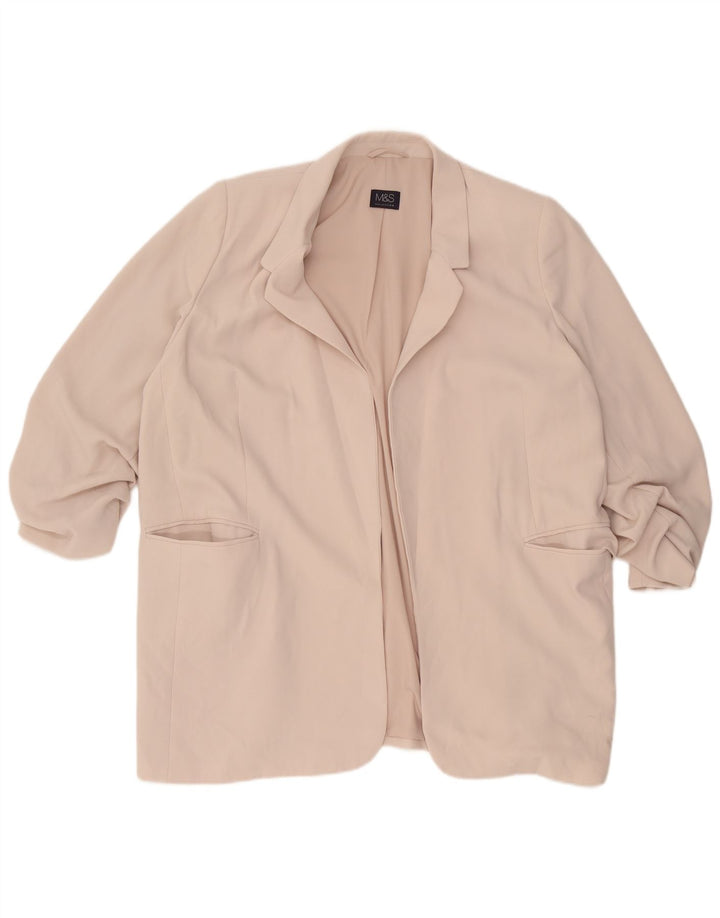 Marks & Spencer ženska jakna s otvorenim sakoom s 3/4 rukava UK 22 3XL bež