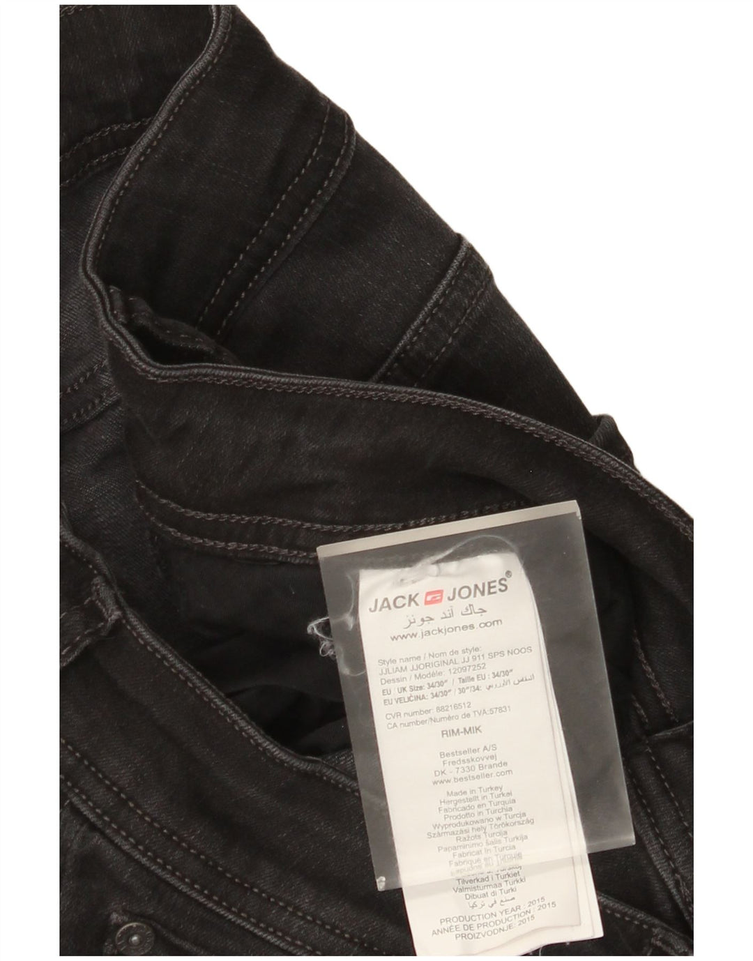 Jack & Jones muške uske traperice W34 L30 crni pamuk