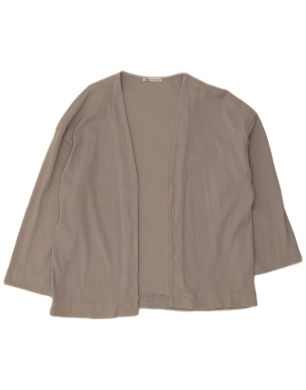 Zara ženski prekomjerni otvoreni kardigan pulover s 3/4 rukavima UK 10 Small Gray