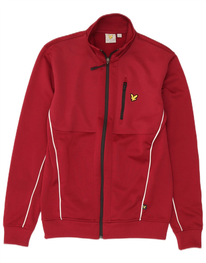 Gornja jakna muške trenirke Lyle & Scott, mali kestenjasti poliester