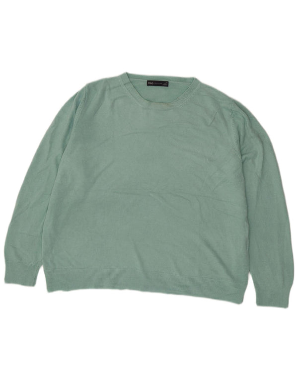 Marks & Spencer ženski džemper s okruglim izrezom UK 22 3XL zeleni akril