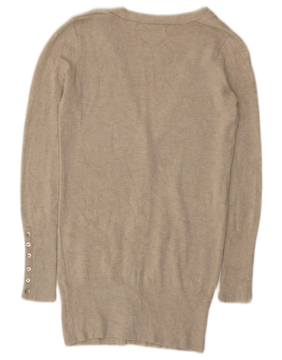 Zara ženski kardigan pulover UK 8 Small Beige Rayon