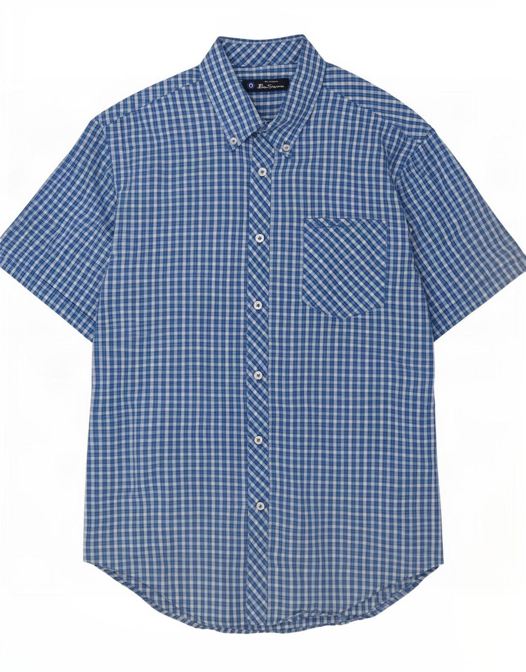 Ben Sherman muška košulja kratkih rukava Srednje plavi karirani pamuk