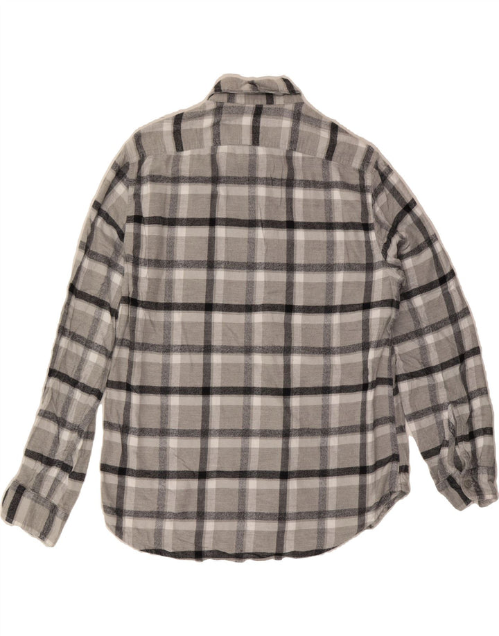 J. CREW Mens Flannel Shirt Medium Grey Check Cotton Vintage J. Crew and Second-Hand J. Crew from Messina Hembry 