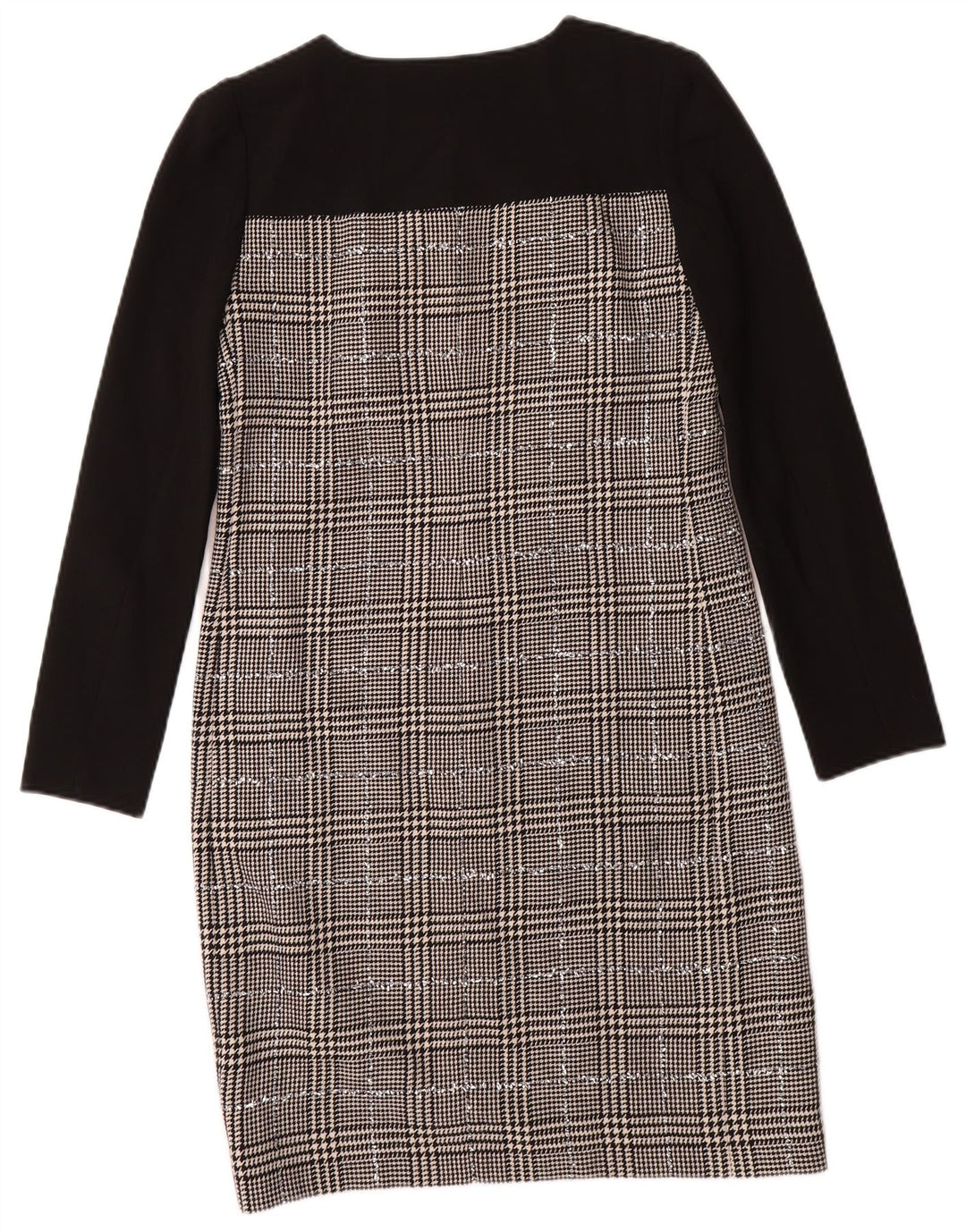 JAEGER Ženska plašt haljina dugih rukava UK 8 Mala crna vunena hrskava zuba