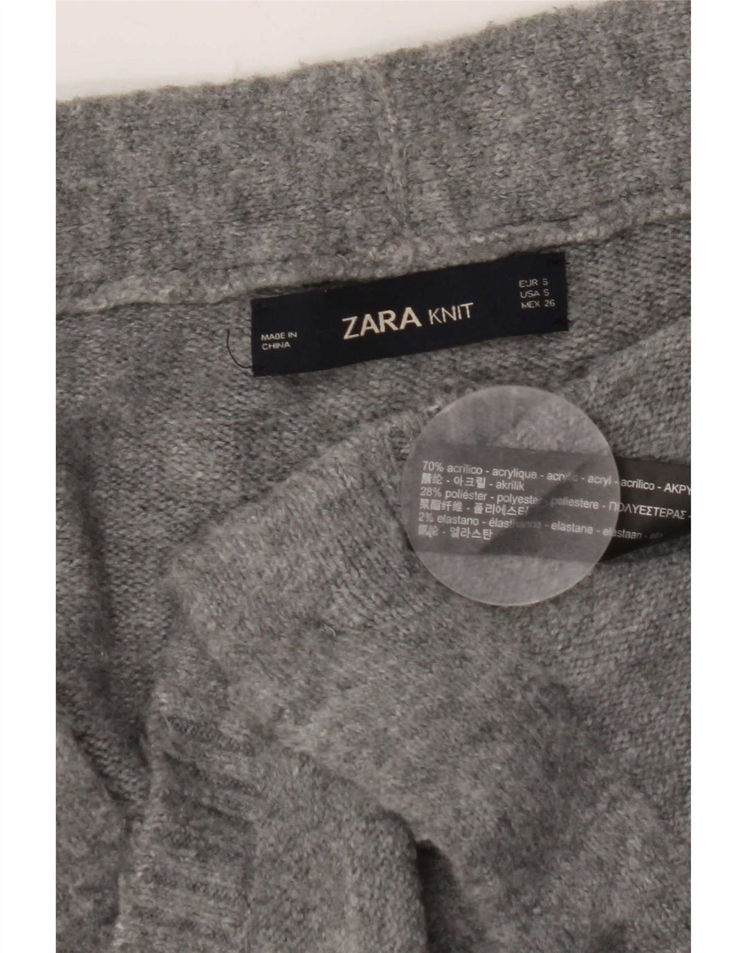 Preveliki ženski kardigan pulover Zara UK 10 Mali sivi akril