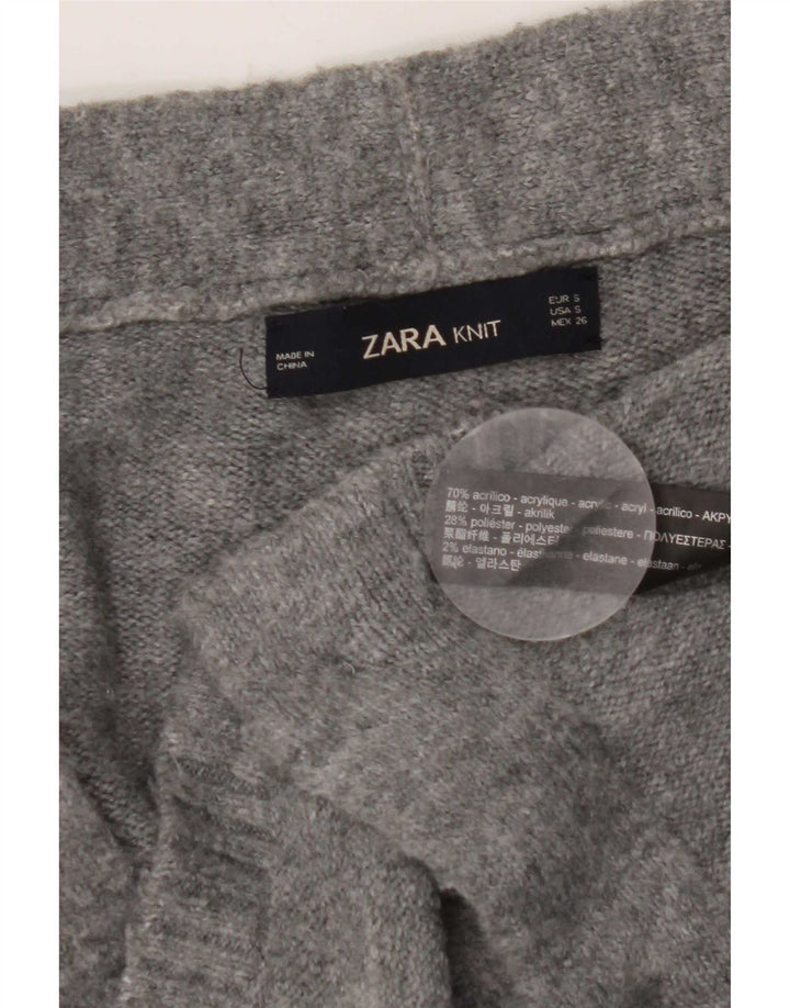 Preveliki ženski kardigan pulover Zara UK 10 Mali sivi akril