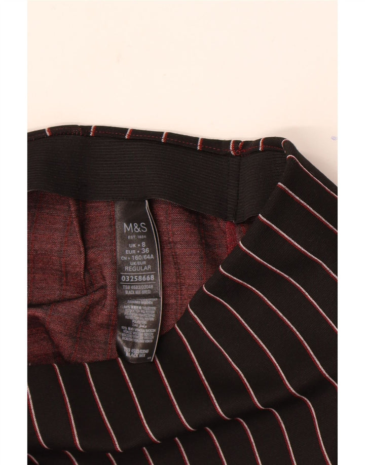 Marks & Spencer ženska mini suknja UK 8 mala W26 crni prugasti poliester