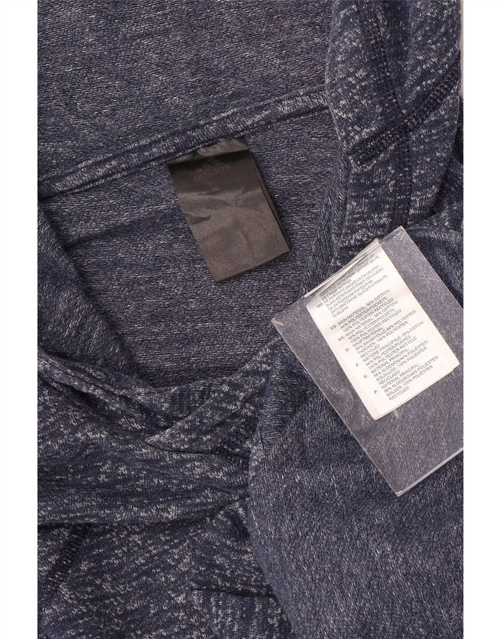 ADIDAS muški džemper s kapuljačom kratkih rukava Veliki mornarskoplavi flekasti pamuk