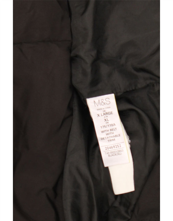 Marks & Spencer ženski podstavljeni kaput s kapuljačom UK 18 XL crni poliester