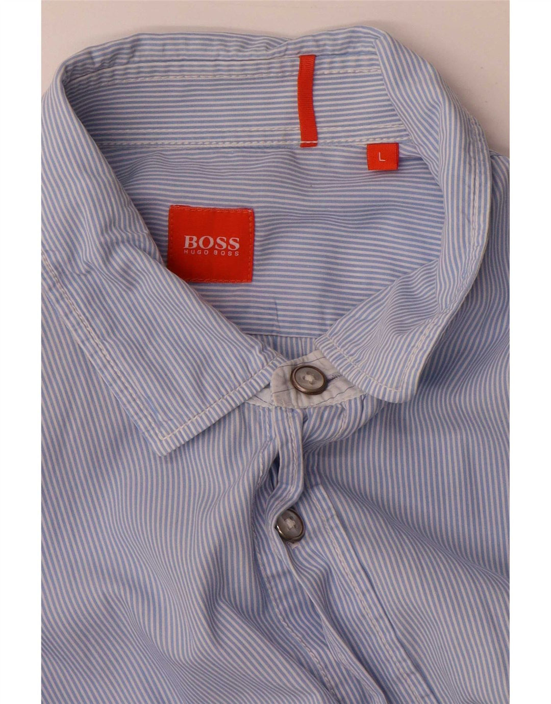 Hugo Boss muška košulja s velikim plavim prugama, pamuk