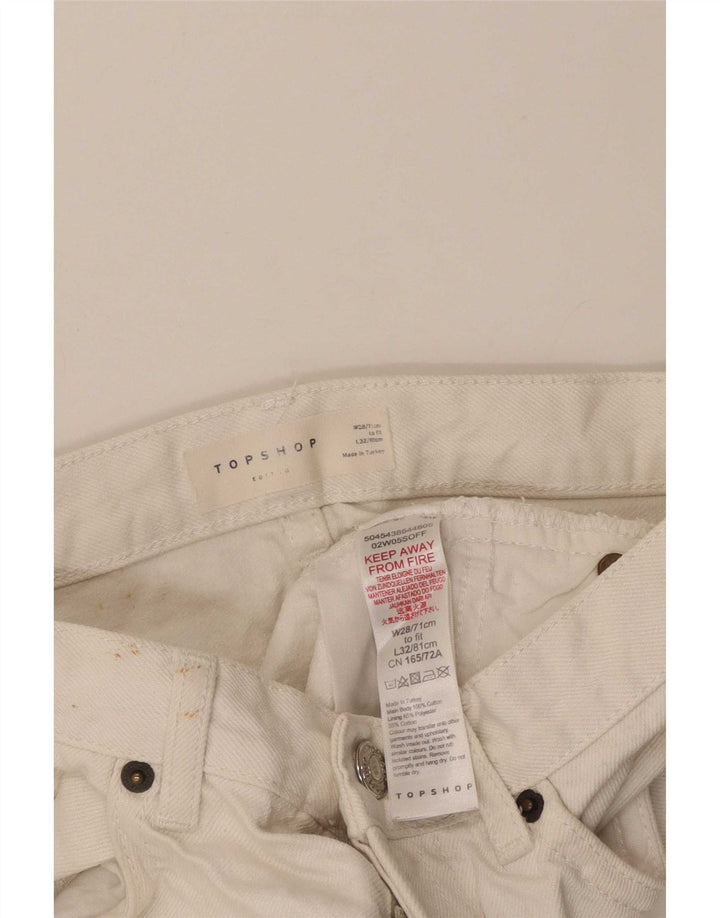 Topshop ženske traper kratke hlače W28 srednje bijele boje od poliestera