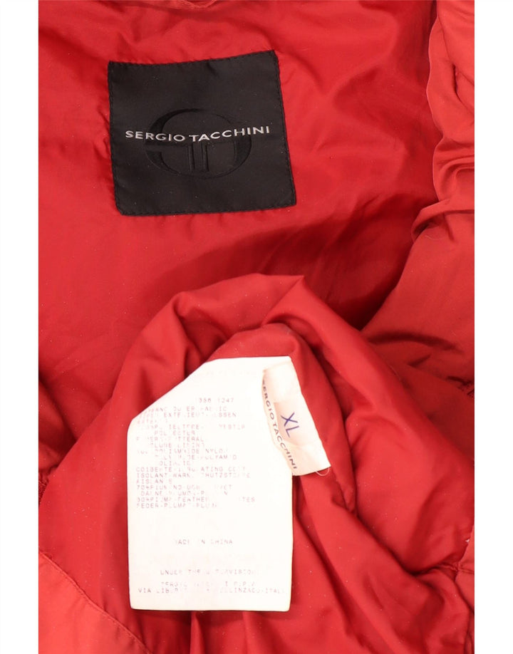 SERGIO TACCHINI muška podstavljena jakna s kapuljačom UK 42 XL crveni poliester