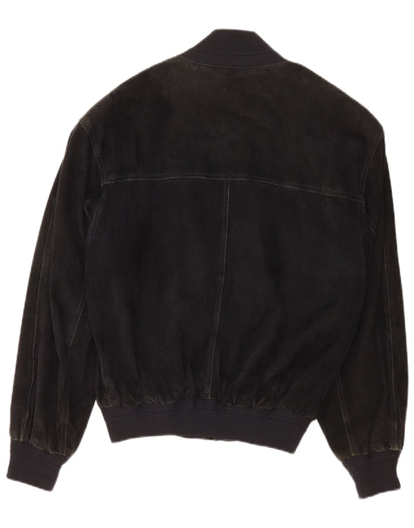 Vintage muška bomber jakna od brušene kože IT 48 srednje crne kože