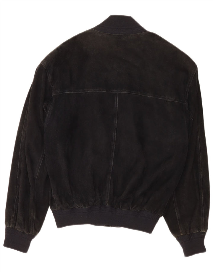 Vintage muška bomber jakna od brušene kože IT 48 srednje crne kože