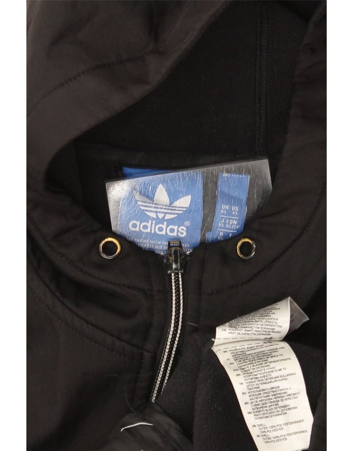 Adidas muški pulover s kapuljačom s patentnim zatvaračem XS crni poliester