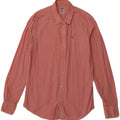 TOMMY HILFIGER Mens Shirt Large Red Pinstripe Cotton