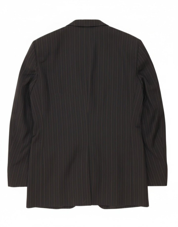 CARLO PIGNATELLI Mens 3 Button Blazer Jacket IT 50 Large Black Striped