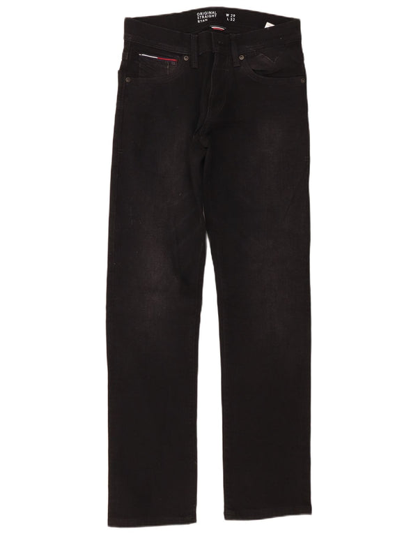 TOMMY HILFIGER Muške ravne traperice Ryan W29 L32 crni pamuk