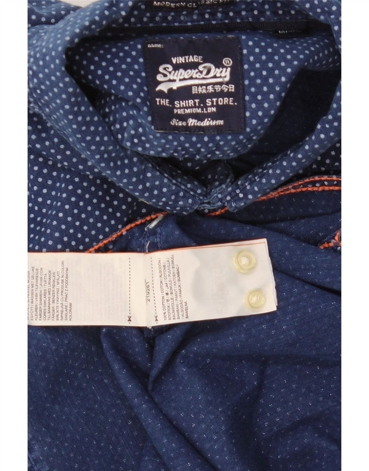 Superdry muška košulja kratkih rukava, pamuk srednje plave točke