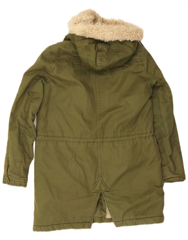 Zara ženska parka jakna s kapuljačom UK 14 srednje kaki poliester