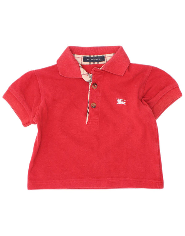 Burberry polo majica za dječake 6-9 mjeseci crvena pamuk