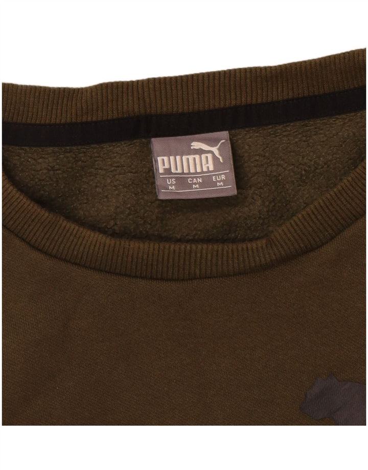 Puma muška majica s grafičkim motivima, srednji kaki pamuk