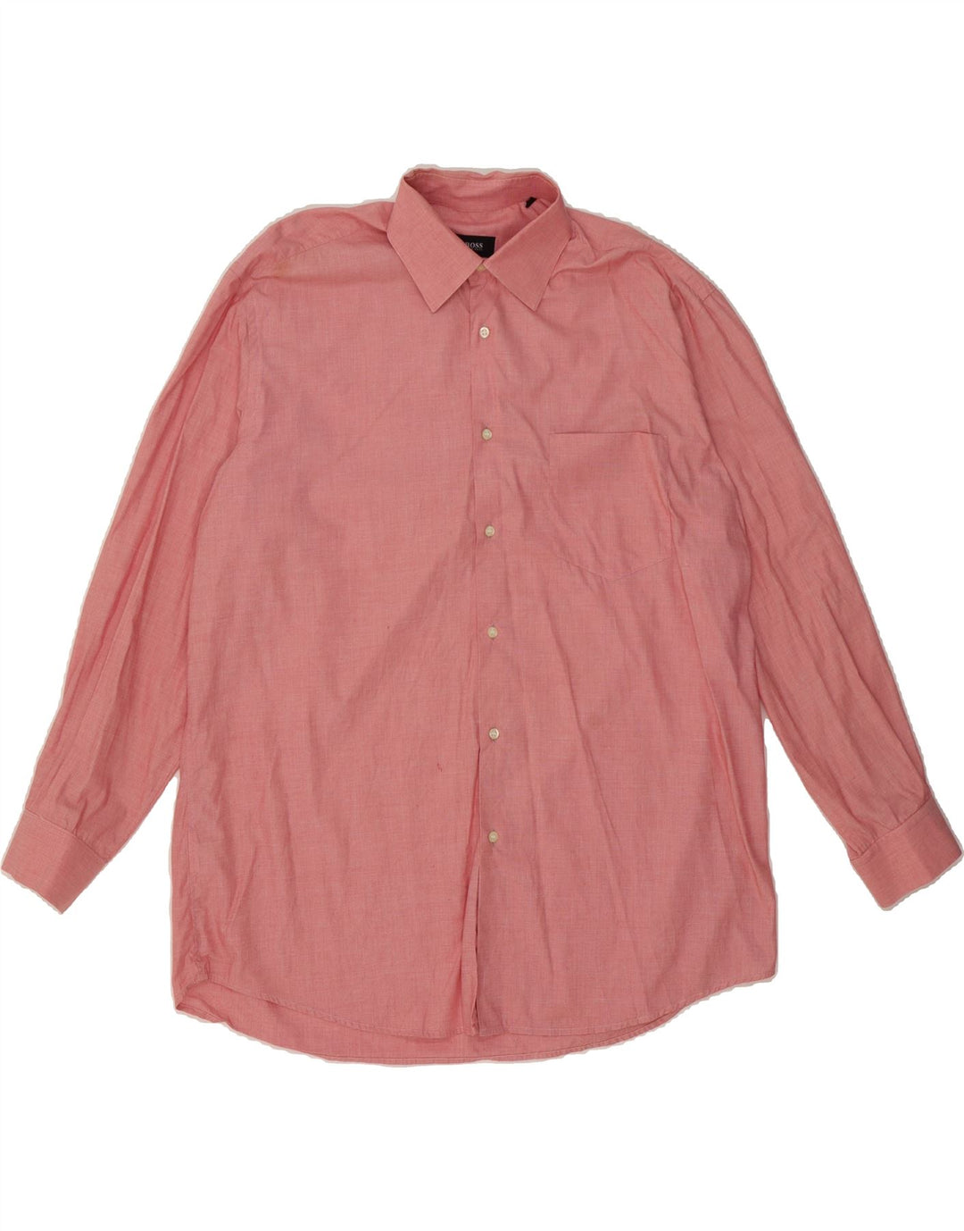 HUGO BOSS Mens Shirt Size 43 Large Red Cotton Vintage Hugo Boss and Second-Hand Hugo Boss from Messina Hembry 
