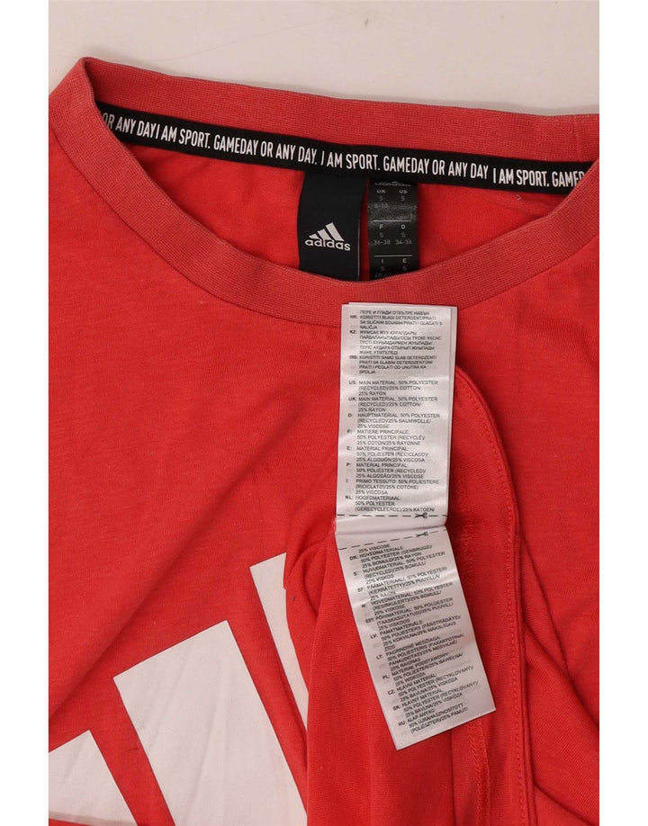 Adidas ženski grafički prsluk UK 8/10 mali crveni poliester