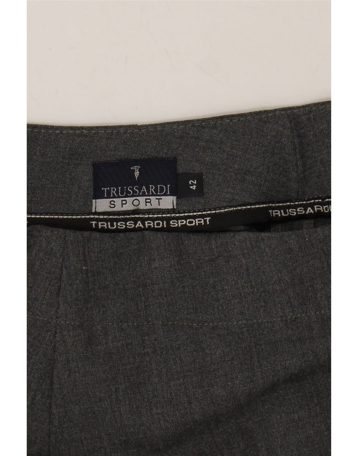 TRUSSARDI Womens Midi Skirt IT 42 Medium W28 Grey Vintage Trussardi and Second-Hand Trussardi from Messina Hembry 