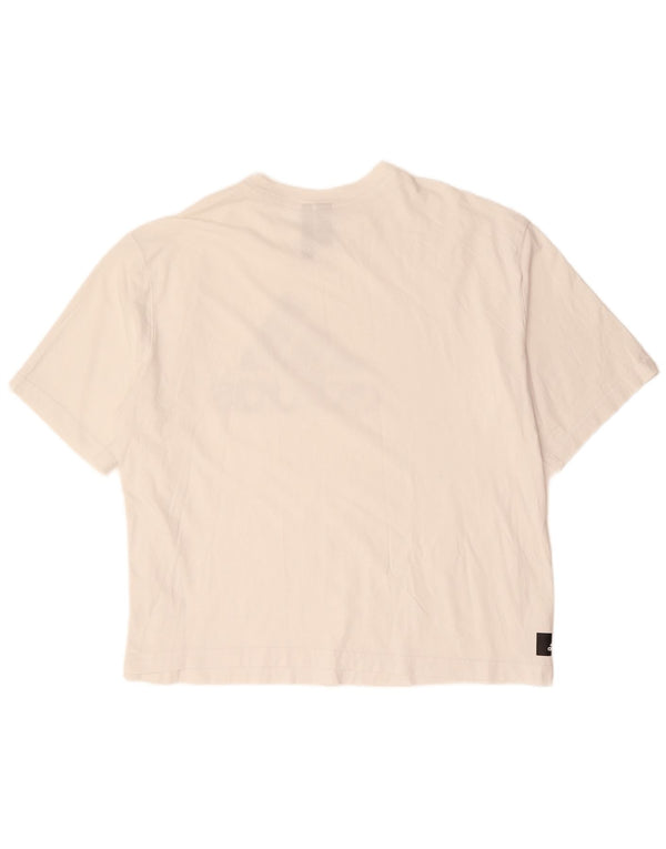 ADIDAS ženska majica kratkih rukava prekomjerne veličine UK 20/22 XL bijeli pamuk