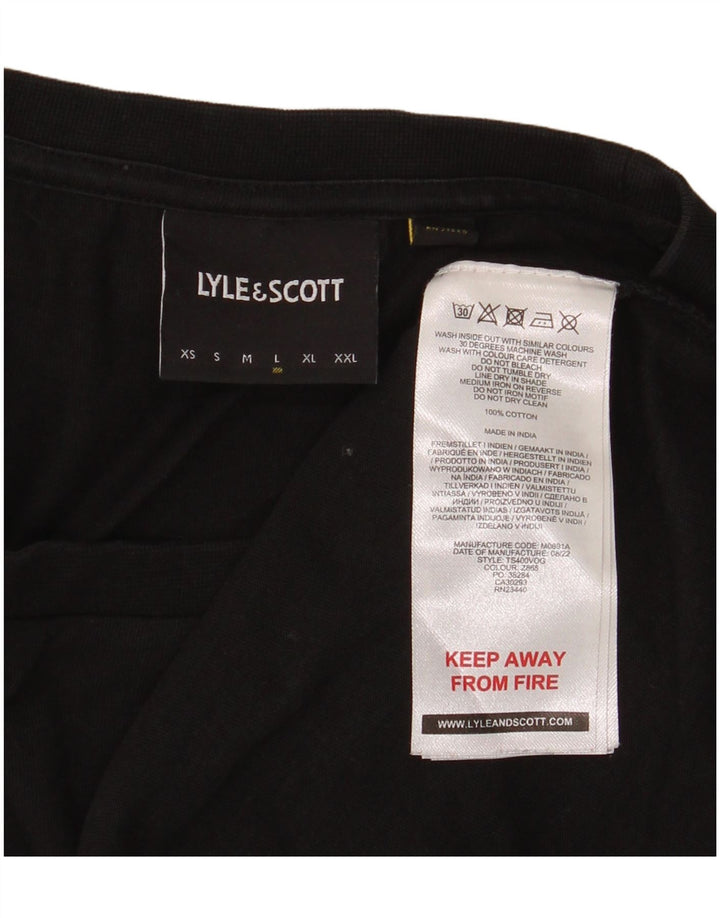 Lyle & Scott Muška majica kratkih rukava Veliki crni pamuk