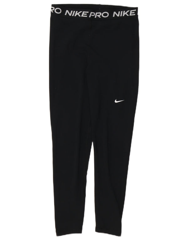 NIKE Ženske Dri Fit Graphic Leggings UK 12 srednje crne