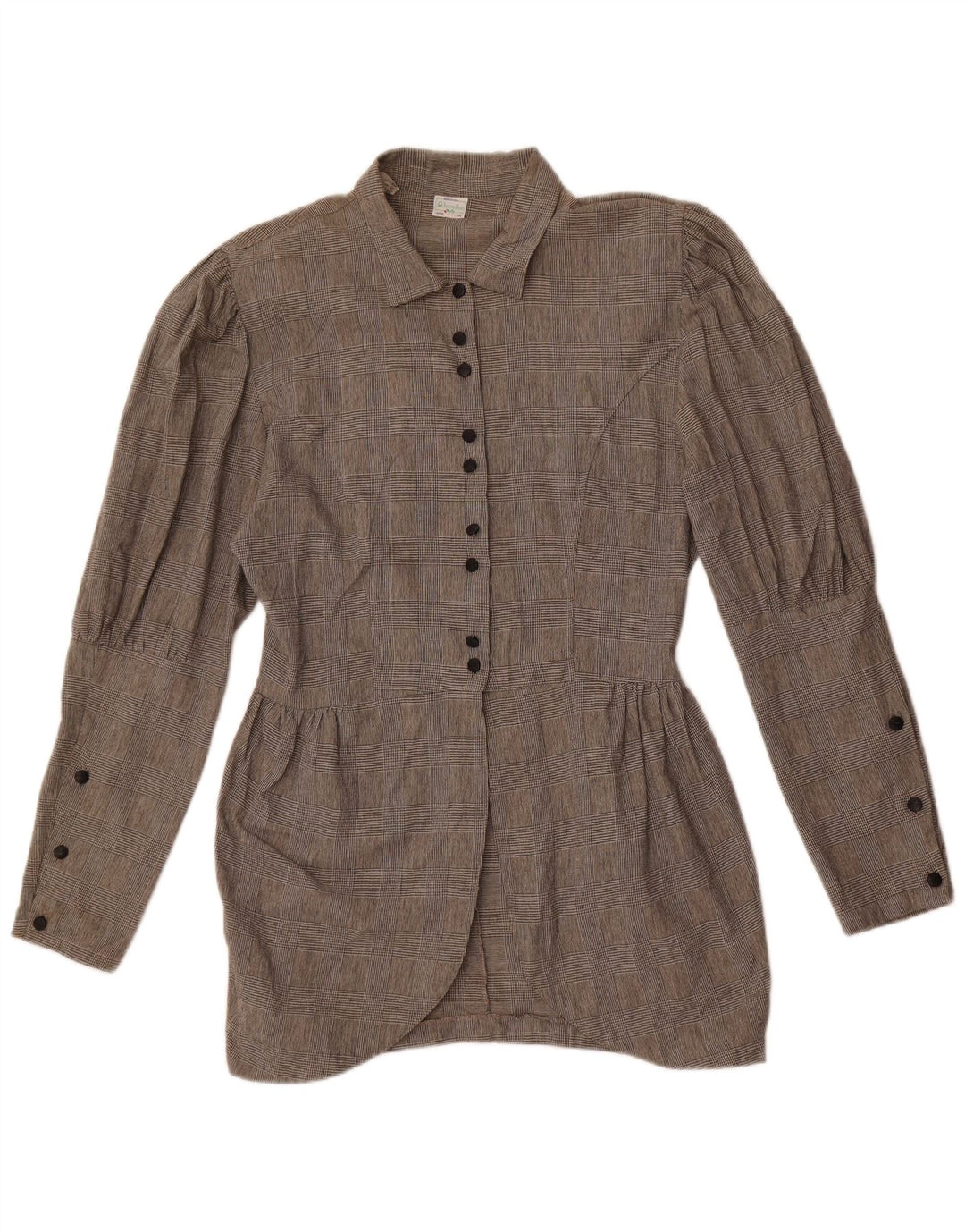 Benetton ženska košulja bluza IT 46 veliki sivi karirani pamuk