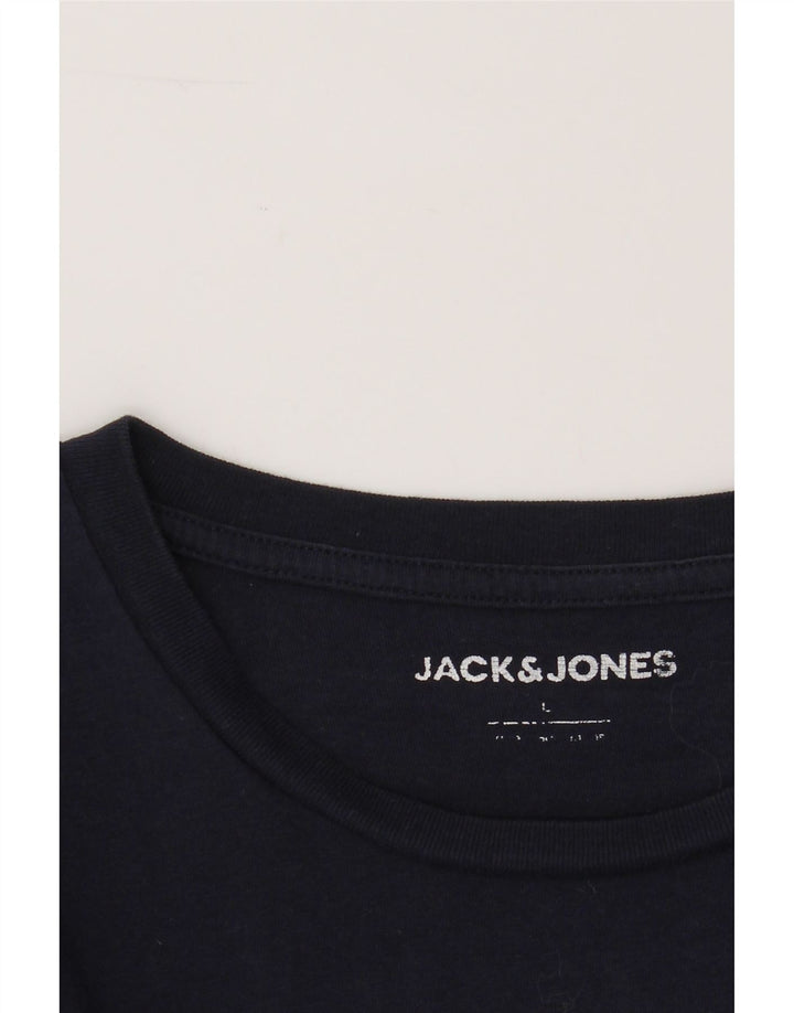 JACK & JONES Mens T-Shirt Top Large Navy Blue Cotton Vintage Jack & Jones and Second-Hand Jack & Jones from Messina Hembry 