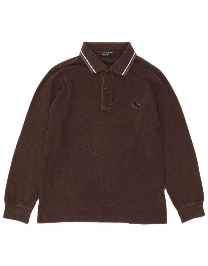 FRED PERRY Polo majica dugih rukava za dječake 13-14 godina, smeđi pamuk