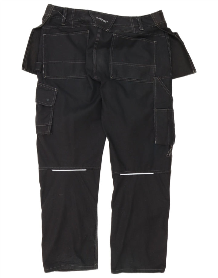 Mascot Mens Straight Cargo Trousers W36.5 L30 Black Polyester