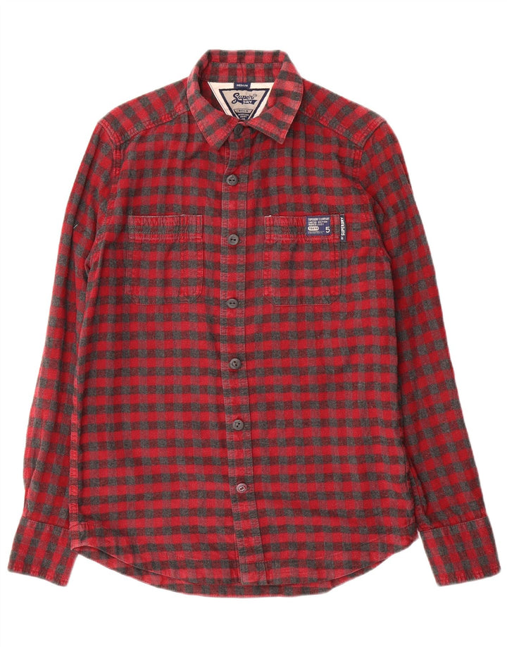 Superdry muška flanelska košulja srednje crvene boje od gingham pamuka