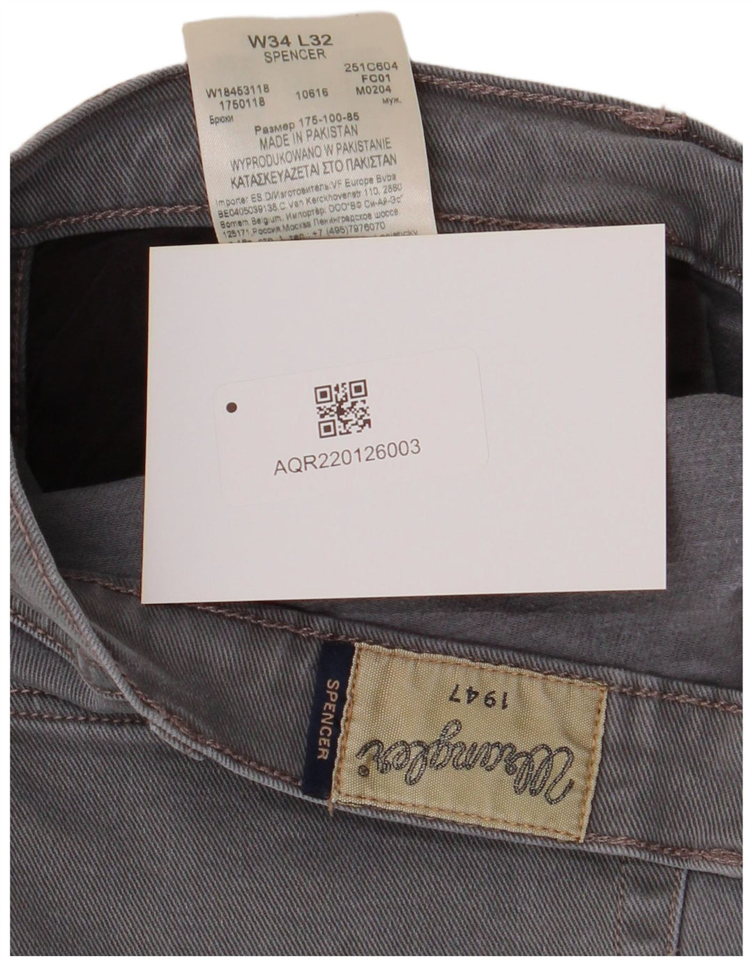 Wrangler muške ravne traperice Spencer W34 L32 sivi pamuk