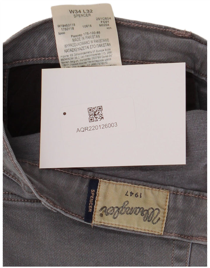 Wrangler muške ravne traperice Spencer W34 L32 sivi pamuk