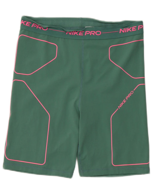 Nike Ženske Dri Fit Graphic Sport Shorts UK 14 Veliki zeleni poliester
